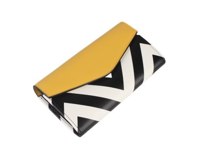 damska-kozena-penezenka-optical-zluta-s-klopou