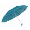 Skládací deštník manuální růžičky, modrý
