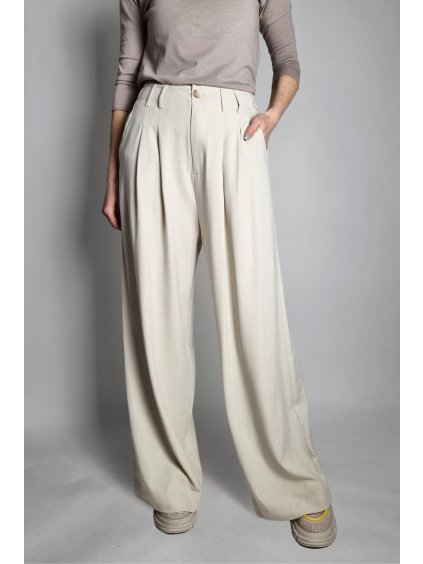 Kalhoty Flowy beige