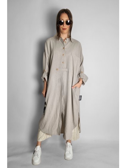 Šaty | košile Bali Len Dark Beige MCO