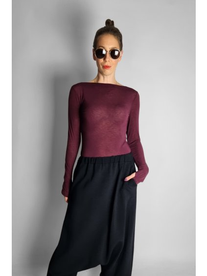 Top s dlouhým rukávem Plum