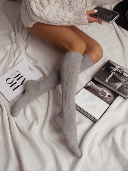 women s openwork braid pattern knee socks 0330002 (2)