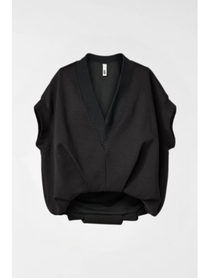 Vesta/mikina s výstřihem do v Black