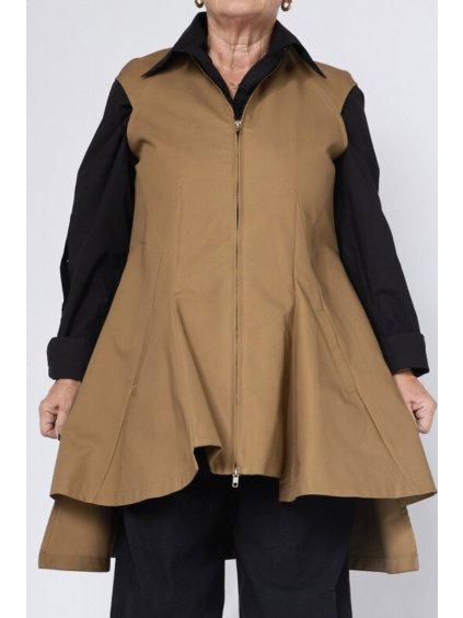 Vesta z bavlněné látky se zipem Light fango