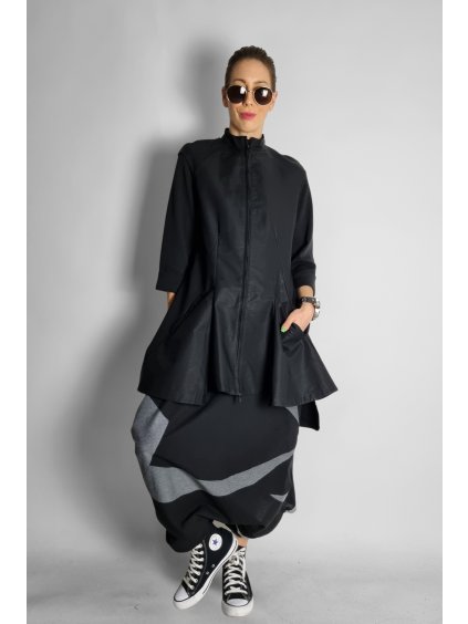 Vesta z bavlněné látky se zipem Black