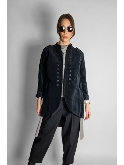 Sametové sako s knoflíky Black