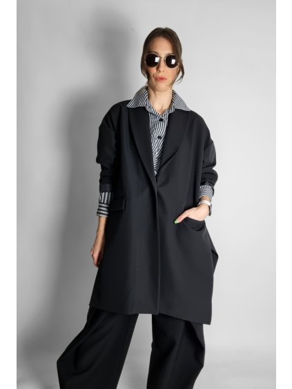 Sako (blejzr)  Long Street s bočními rozparky Black