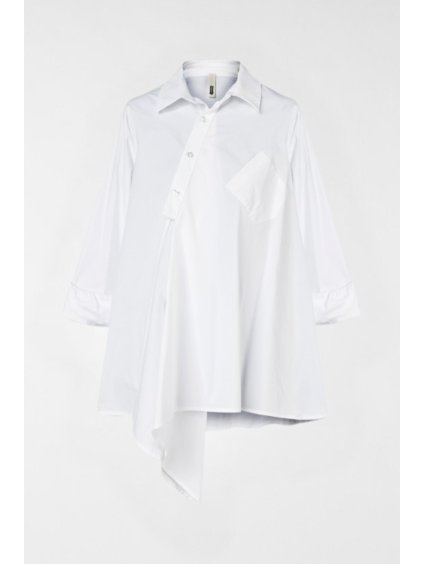 Asymetrická košile s kapsou White