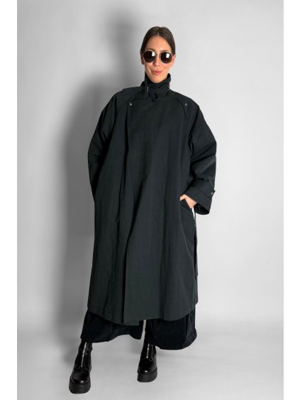 Dlouhý Trench 2 v 1  Black