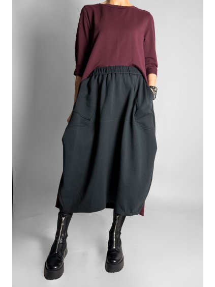 Bavlněná Midi sukně Black