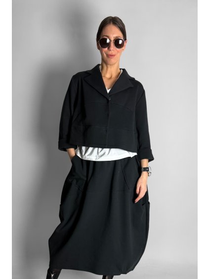 Bavlněná bunda s límcem Black