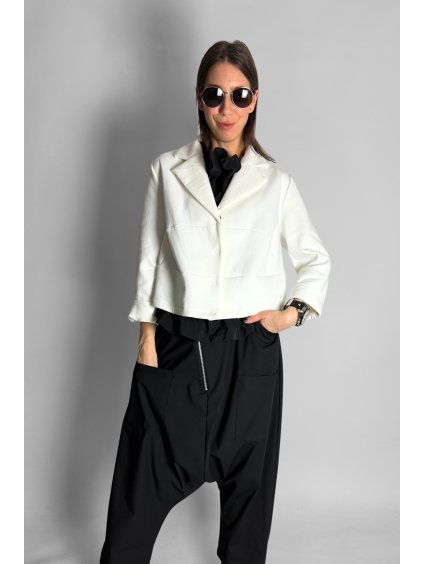 Bavlněná bunda s límcem White