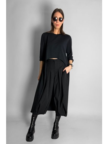 Dlouhý Top | Halenka se zkrácenou přední částí Black