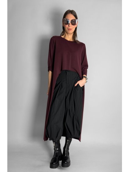 Dlouhý Top | Halenka se zkrácenou přední částí Bordo