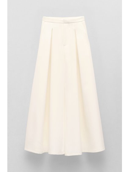 kalhoty s širokými nohavice creme