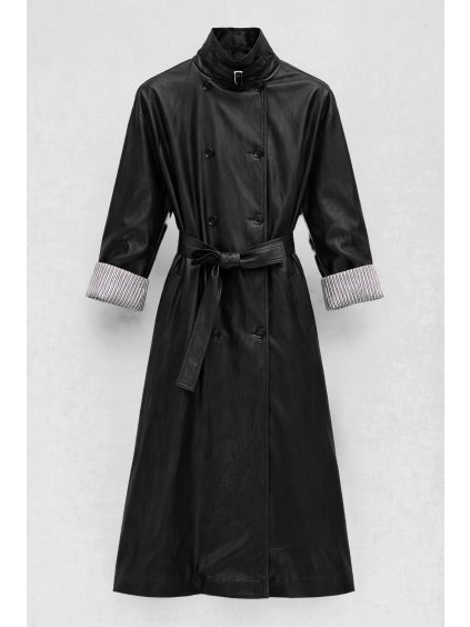 Koženkový Trench | Kabát Black