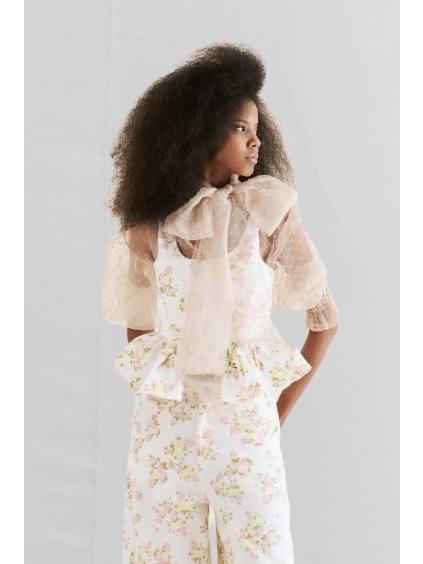 Transparentní halenka Dolce Pois Old Pink