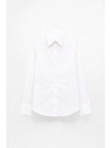 Minimalistická košile se skrytým zapínáním White