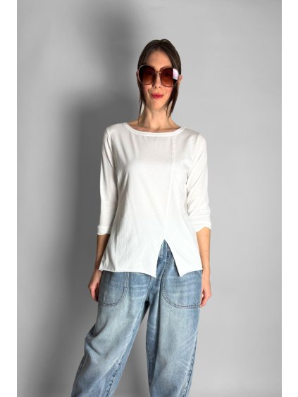 Top | Halenka s rozparkem vpředu White