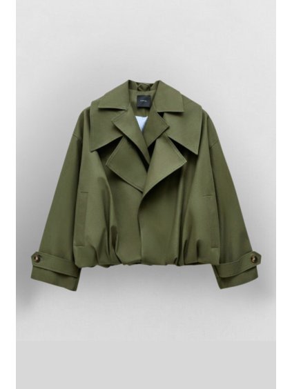 Krátký Trench Milano Double Collar Khaki