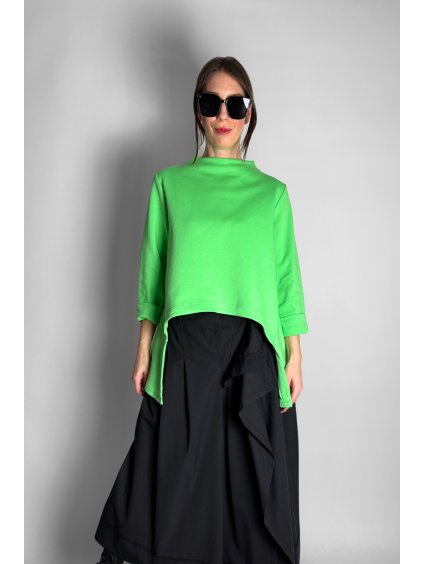 Mikina | top s výkrojem z bavlny Spring Green