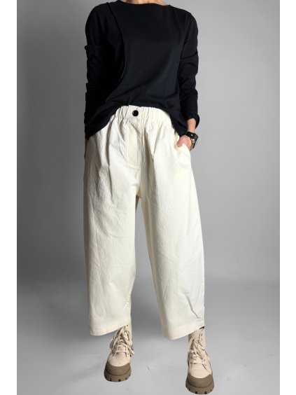 Bavlněné kalhoty Barrel Crema