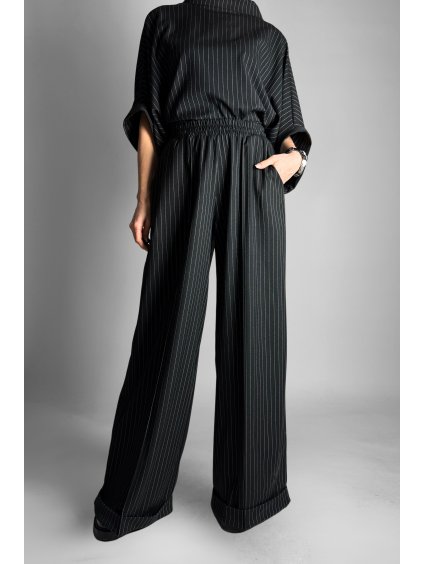 Kalhoty Black with White Lines