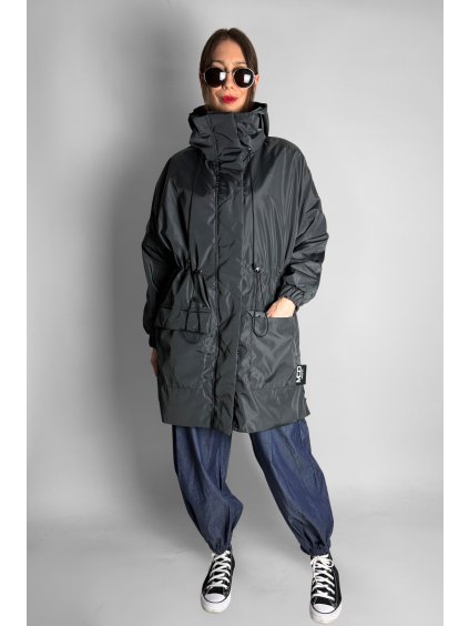 Šusťáková bunda s logem Dark grey