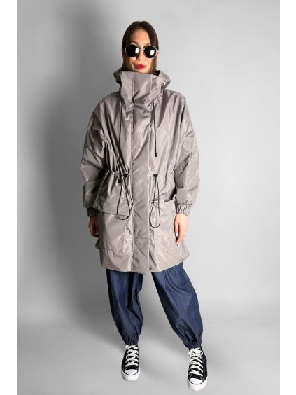 Šusťáková bunda s logem Beige