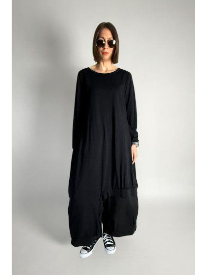 Maxi Asymetrická Tunika | Šaty Black