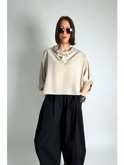 Top | Halenka Lyocell se stojáčkem Beige
