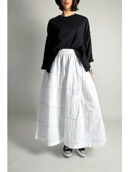 Maxi Kalhoty Grid Lines White