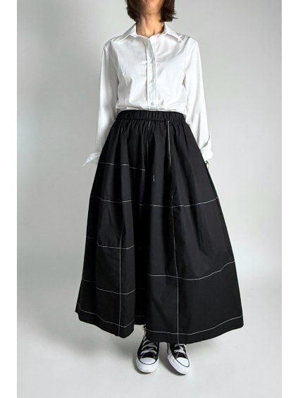 Maxi Kalhoty Grid Lines Black