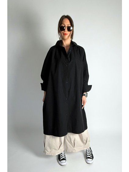 Košile s vázáním na zádech Black