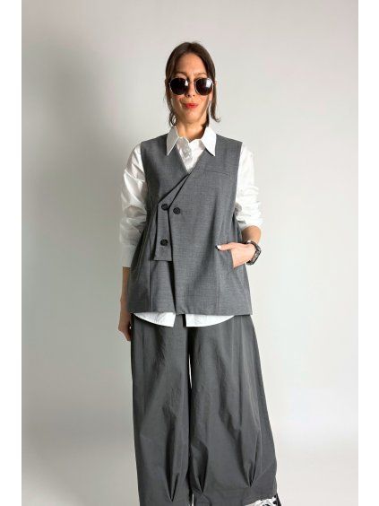 Asymetrická vesta Elegant Grey