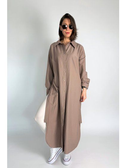 Dlouhá Košile | Šaty Next Steps Dark Beige