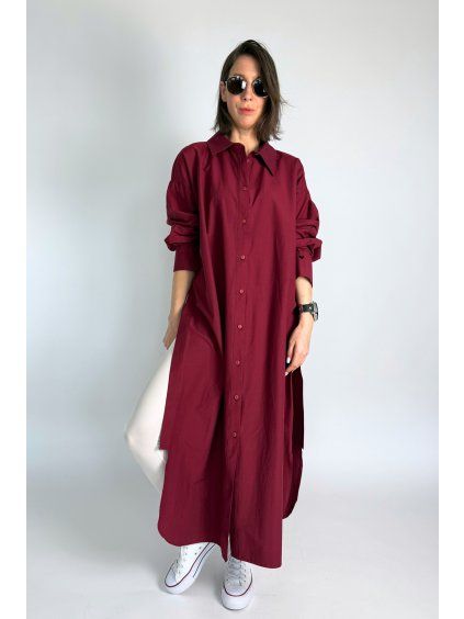 Dlouhá Košile | Šaty Next Steps Dark Bordo