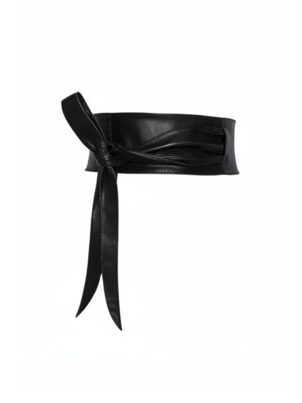 Kožený vázací pásek Black