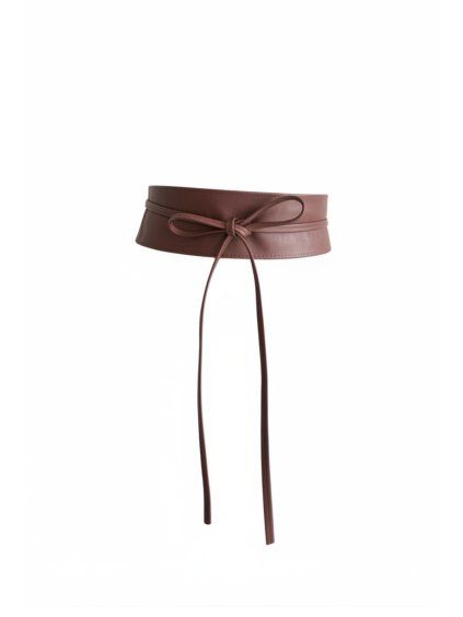 Kožený vázací pásek Thin End  Dark Brown