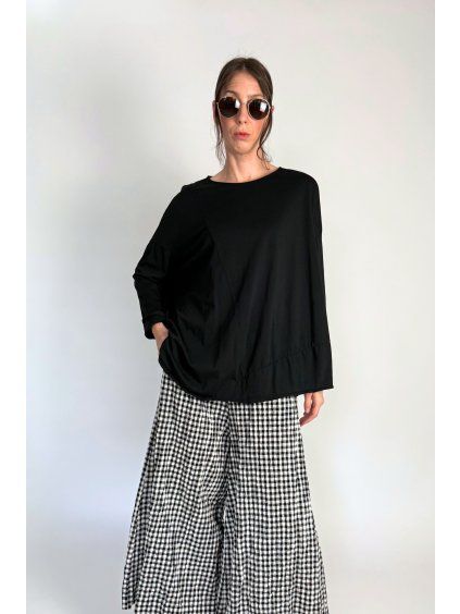 Oversize Top | Halenka se spadlými rameny Black