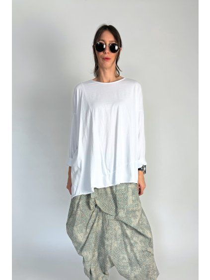 Oversize Top | Halenka se spadlými rameny White