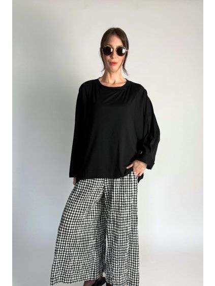 Viskózový Top | Halenka s netopýřími rukávy Black