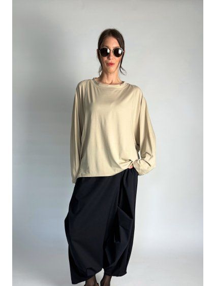 Viskózový Top | Halenka s netopýřími rukávy Beige