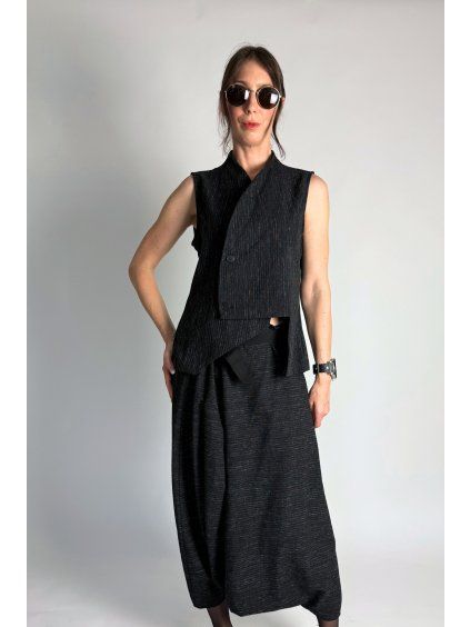 Tvídová vesta Melange Dark grey