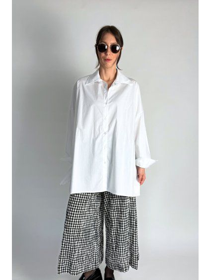 Oversize košile čtvercového střihu White