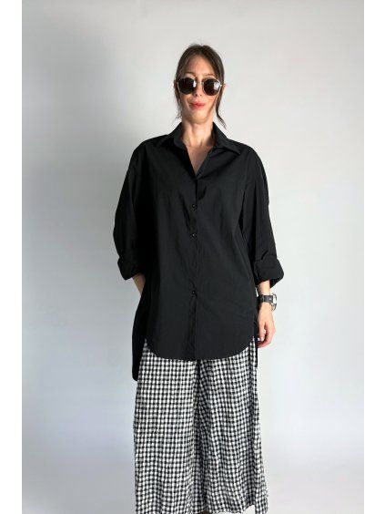 Dlouhá košile se zúženým střihem Black