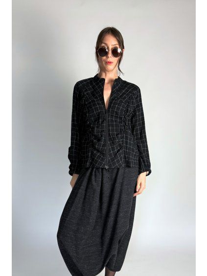 Mušelínová lehká bunda se zipem Black