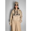 Crop mikina Boss Sand