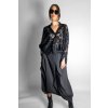 Košile Transparent Black Flowers – Split Cuff