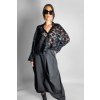Košile Transparent Black Flowers – Split Cuff
